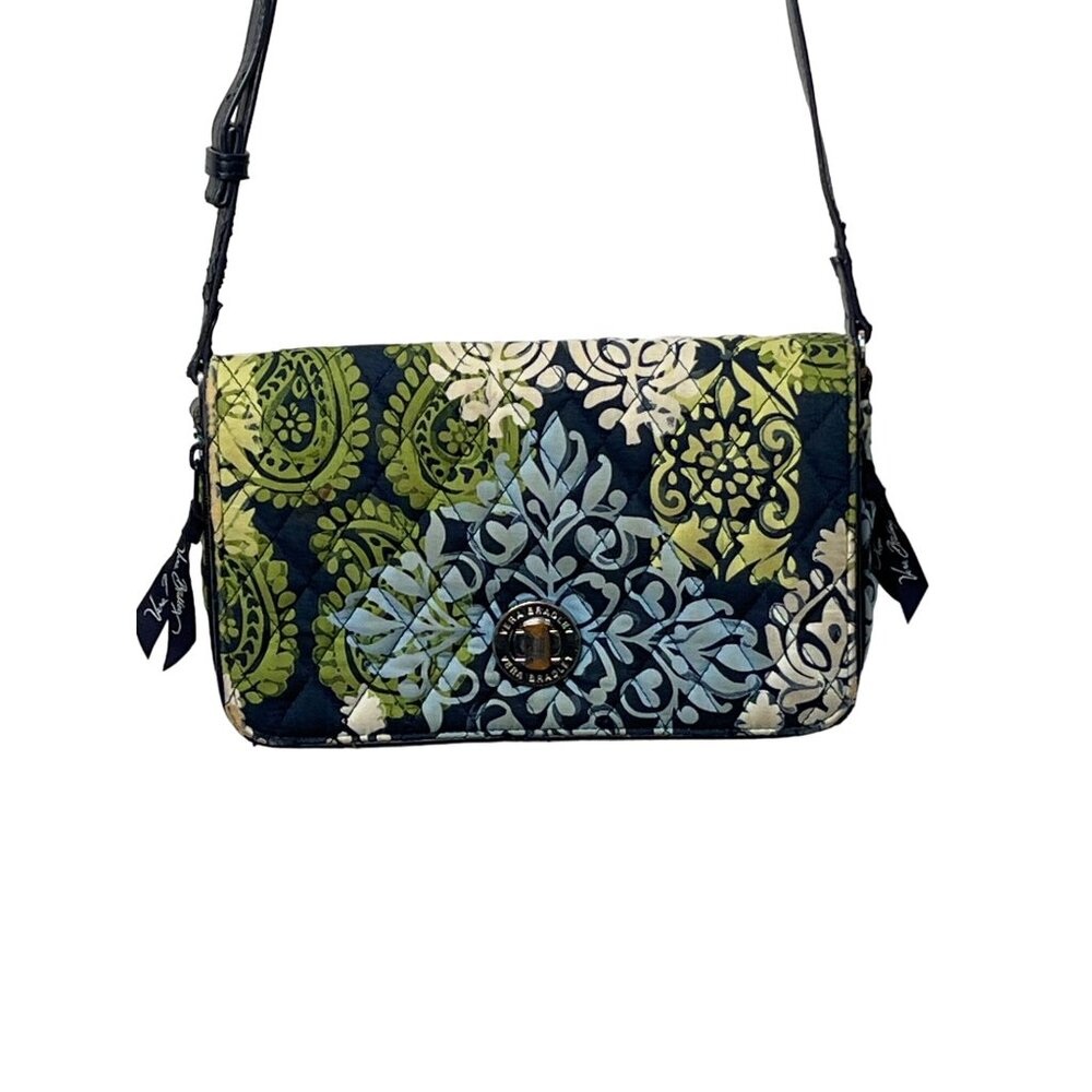Vera Bradley Caribbean Sea Quilted Shoulder Bag With Adjustable Strap